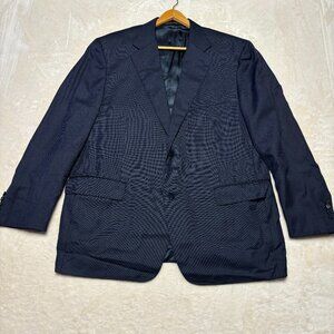Canali Mens Blazer Size 56 Navy Blue Two‎ Button Sport Coat Jacket Italy Wool